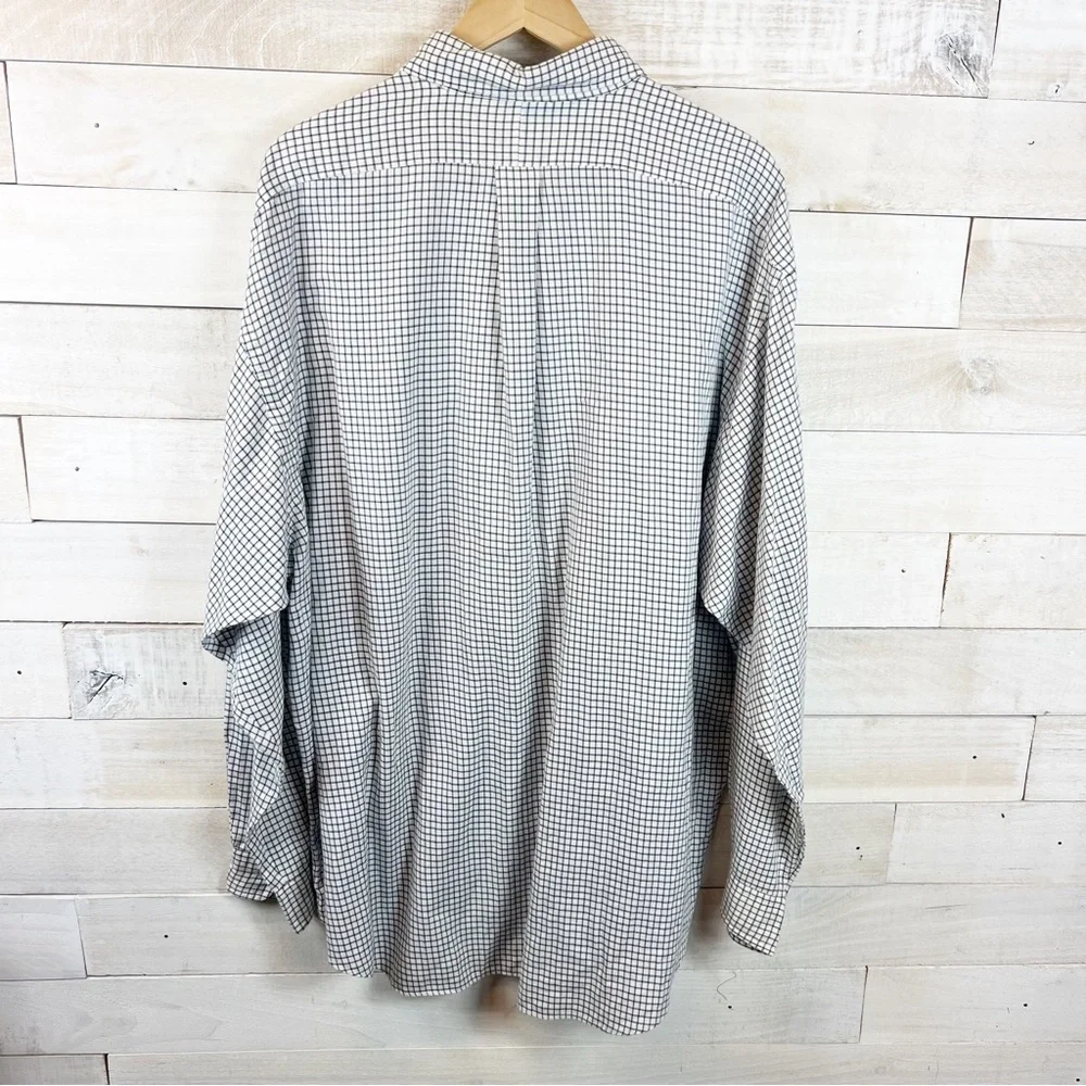 Ralph Lauren Blaire Button Down Shirt Men XXL Gray White Check Long Sleeve Logo - Picture 6 of 10